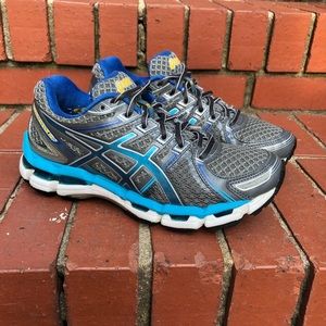 Asics Gel-Kayano 19 Running Shoes Gray Blue Athletic Women’s Size 7